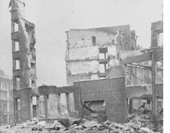 A picture of damaged buildings during the Battle of Stalingrad