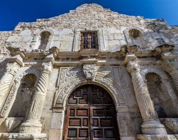 A picture of the Alamo's door