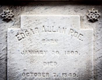 A picture of the engraving on the tombstone for Edgar Allan Poe