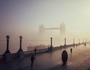 London Bridge Covered in Fog