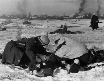 A picture of German troops fighting in the Battle of Moscow