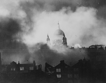A picture of Britain buring during the great fire raid