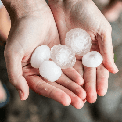 A Picture of Hail from a Hailstorm