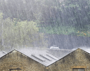 Heavy rain on a roof