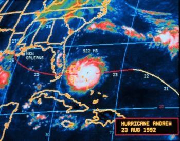 Hurricane Andrew at peak intensity on 08-23-1992