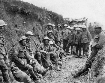 A picture of Irish troops during the Battle of the Somme