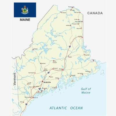 A Map of the U.S. state Maine