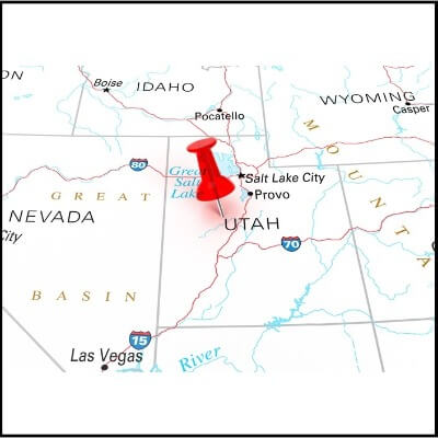 A Map of the U.S. state Utah