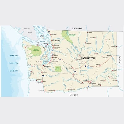 A Map of the U.S. state Washington