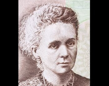 A picture of Marie Curieo on Polish currency.