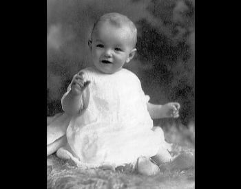 A picture of Marilyn Monroe as a baby