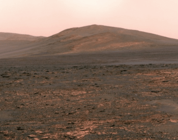 A picture of the mars landscape from the Rover Opportunity.
