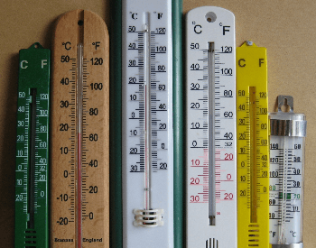 A few mercury weather thermometers