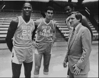 A picture of Michael Jordan during his college basketball years