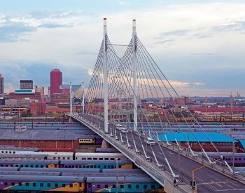 A picture of the Nelson Mandela Bridge in Johannesburg, South Africa