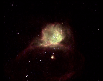 A photo of the irregular galaxy NGC 6822