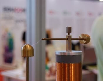 A picture of a replica of the Tesla coil (electrical resonant transformer circuit)