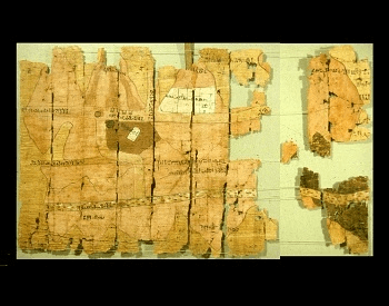 A picture of an Ancient Egypt map made from papyrus