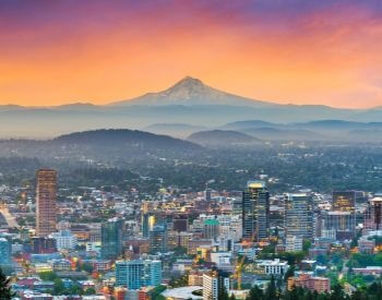 A picture of Portland, the most populated city in Oregon