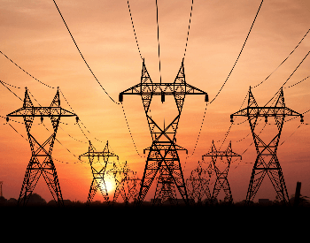 A picture of power lines moving electricity