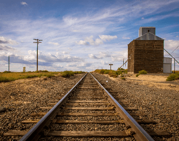 A picture of railroad tracks for trains