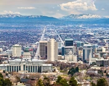 A picture of Salt Lake City, the capital city of Utah