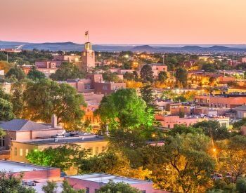 A picture of Sante Fe, the capital city of New Mexico