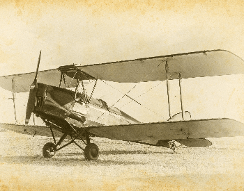 A picture of a sketch of a vintage biplane