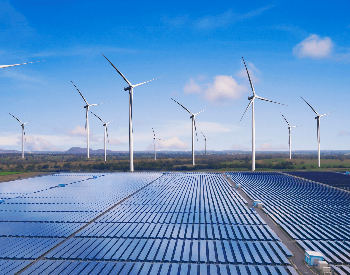 A picture of a solar and wind field