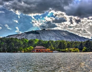 A picture of the beautiful Stone Mountain in Georgia