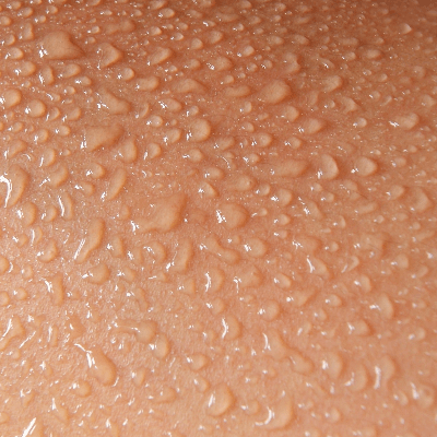 A Picture of Sweat on Human Skin