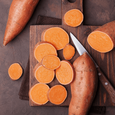 A Picture of Cut Sweet Potatoes