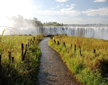 A picture of the edge of Victoria Falls waterfall
