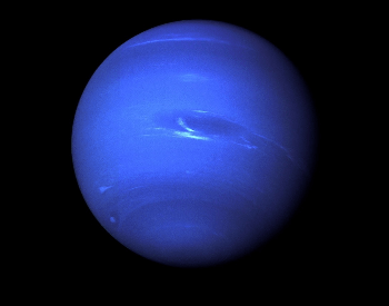 The first photo of Neptune ever taken by Voyager 2 in August 1989.