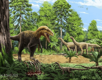 An artist's depiction of the Jurassic Period