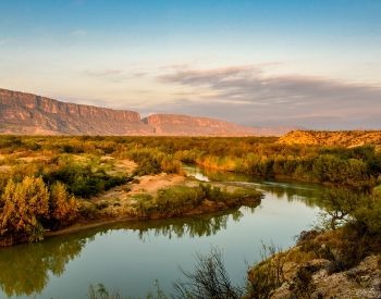 A picture of the Rio Grande River in the Desert
