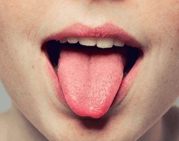 A picture showing the top of the human tongue
