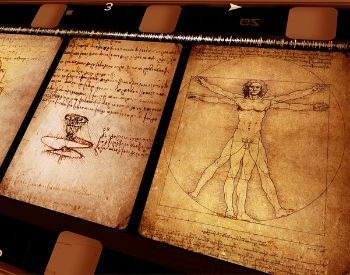 A picture of work and notes created by Leonardo Da Vinci