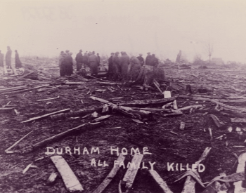 A picture of a home destory by the Tri-State Tornado