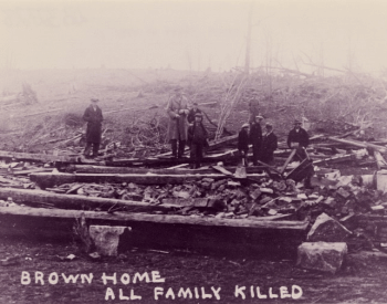 A picture of a home destory by the Tri-State Tornado