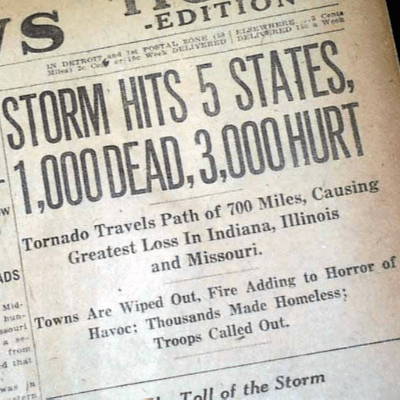 A Picture of a Headline for the Tri-State Tornado