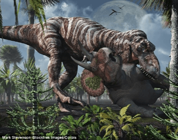 Tyrannosaurus Rex Eating Its Prey