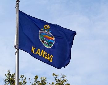 A picture of the U.S. state flag of Kansas, USA