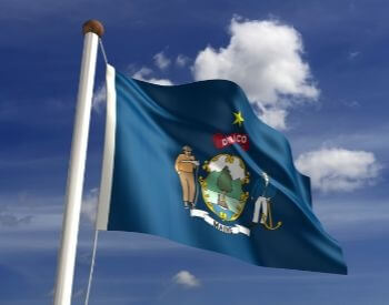 A picture of the U.S. state flag of Maine, USA