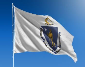 A picture of the U.S. state flag of Massachusetts, USA