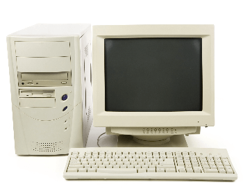 A picture of a vintage desktop computer